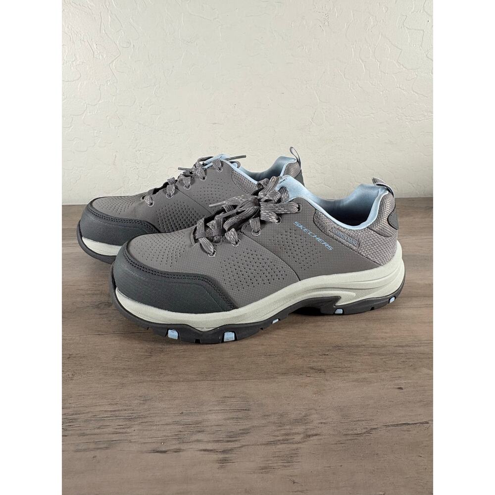 Skechers Trego Gray Blue Comp Toe Safety Shoes Women's Size 7.5 EU 37.5 NWOB‎ - Picture 2 of 9